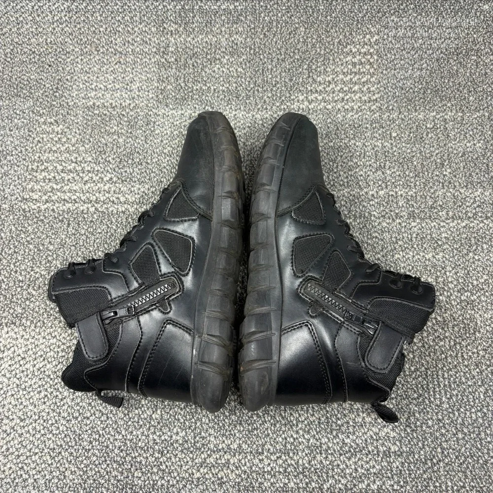 Reebok Sublite Cushion Tactical Boots Mens 7.5 Black Side Zip RB8605 Soft Toe